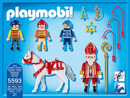 PLAYMOBIL - Christmas San Martín con Niños Playsets de Figuras de jugete (5593)