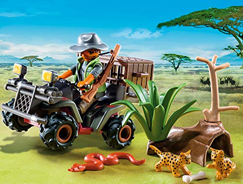 Playmobil Vida Salvaje- Explorador con Quad Playset de Figuras de Juguete, Multicolor, 7,2 x 14,2 x 18,7 cm (Playmobil 6939)