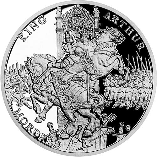 Power Coin Arthur and Mordred The Legend of King Arthur 1 Oz Moneda Plata 1$ Niue 2021