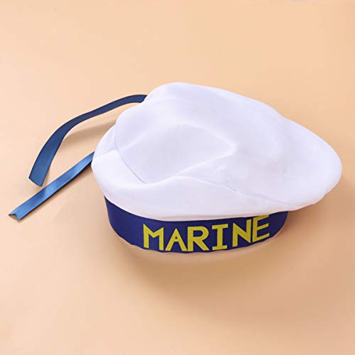 PRETYZOOM Gorras de Marinero Blancas para Niños Capitán de Yate para Niños Sombreros de Marinero Azul Marino Sombreros Náuticos Disfraz de Marinero de Halloween Accesorios de Crucero