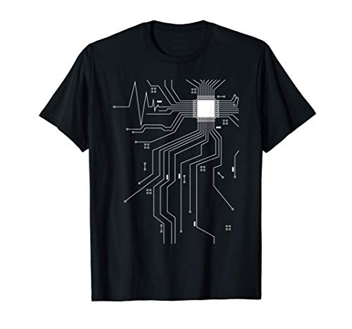 programador informático programador CPU corazón tablero dive Camiseta