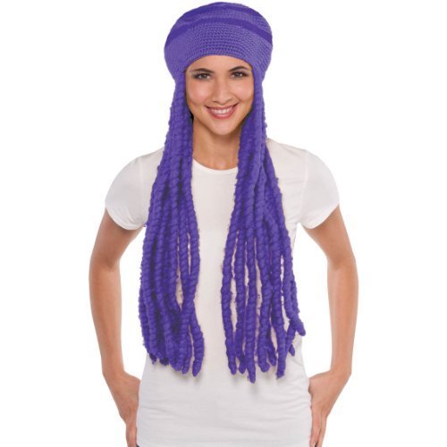 Purple Dreadlocks Wig Cap by Team Spirit