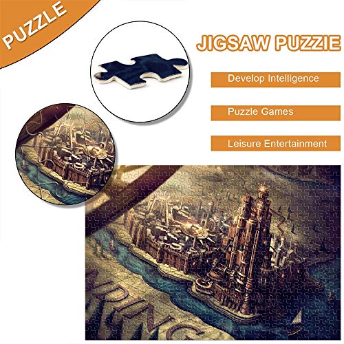 Puzzle de 1000 piezas para adultos Mapa del Castillo de Juego de Tronos Juego familiar, trabajo en equipo, regalo y regalo para amantes o amigos. 75x50cm