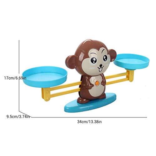 Queta Juguete balanza para niños Monkey Balance, Juguete Educativo Montessori para Aprender matemáticas Juego para niños para desarrollar Inteligencia y coordinación Ojo-Mano (60 Piezas)