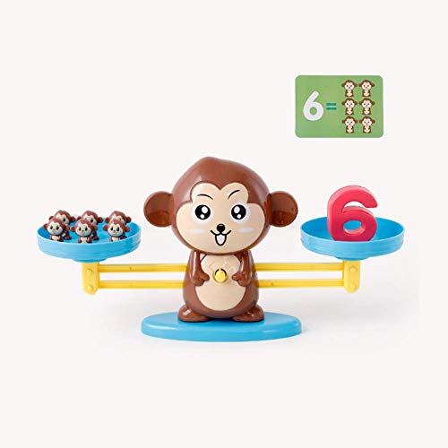 Queta Juguete balanza para niños Monkey Balance, Juguete Educativo Montessori para Aprender matemáticas Juego para niños para desarrollar Inteligencia y coordinación Ojo-Mano (60 Piezas)