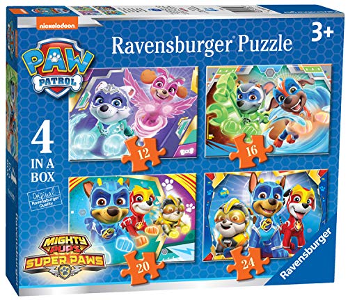 Ravensburger Paw Patrol - 4 puzzle en una caja, 12-16-20-24 piezas, para niños 3+ años (03029)