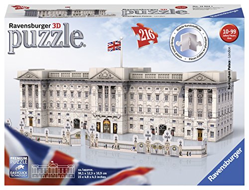 Ravensburger- Puzzle 3D Buckingham Palace 216 Piezas, Multicolor, tamaño único (12524)