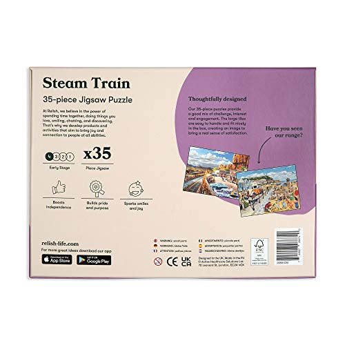Relish ‘Steam Train’ Puzle de 35 Piezas diseñado para Personas ancianas con Demencia / Alzheimer’s