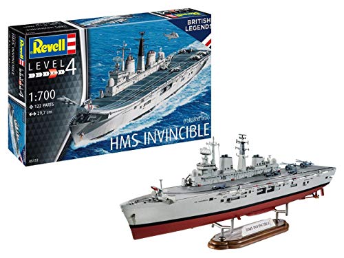 Revell- HMS Invincible (Falkland War) Kit Modello, Color Plateado (05172)