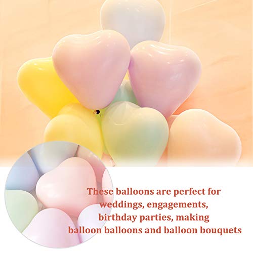 REYOK Macaron Globos de látex Pastel,100pcs Heart Shaped Candy Pastel Latex Balloons Globos con Bomba para Bodas, Fiestas, Propuestas, día de San Valentín, Navidad, Cumpleaños Decoraciones de Fiesta