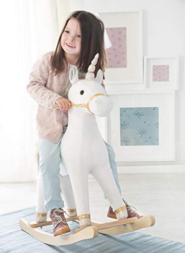 roba-kids 460120 - Rocking unicornio grande, unisex, blanco