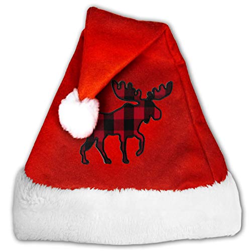 Rock N Roll Sombrero de Papá Noel, cómodo, rojo y blanco de felpa, para fiesta de Navidad