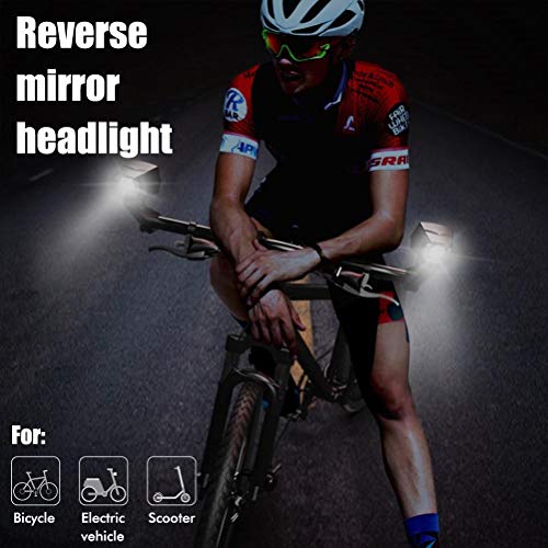 Roexboz Juego de luces para espejo retrovisor invertido para bicicleta de montaña, de carreras, eléctricas y otras bicicletas