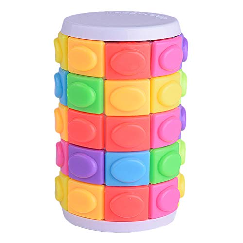 Rompecabezas de cubo mágico cilíndrico, cubo de rompecabezas en 3D torre de rompecabezas cubo de cilindro rompecabezas de cerebro juegos mentales juguetes educativos gire diapositivas cubo mágico