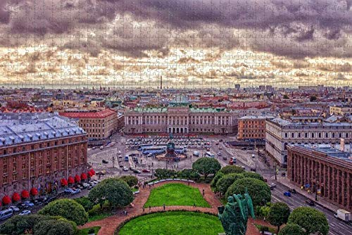Rompecabezas para Adultos Rusia San Petersburgo Rusia Puzzle 1000 Piezas Recuerdo de Viaje de Madera