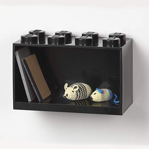 Room Copenhagen Estantería de Bloques Lego 8 Elementos, Negro, 8 ladrillo