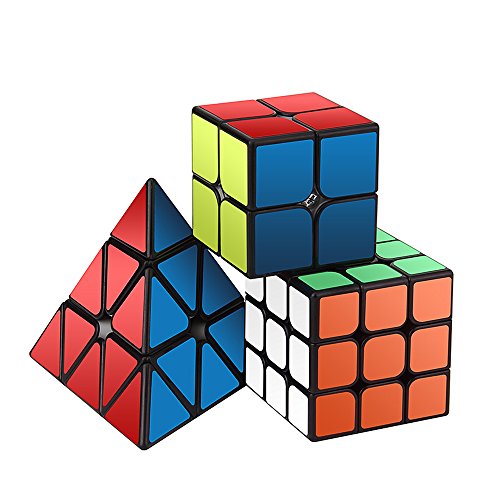 ROXENDA Cubos de Velocidad, Original Magic Cube Set de 2x2 3x3 Pyramid Speed ​​Cube, Fácil Rotación & Juego Suave - Qiyi Cube Set para Principiantes y Profesionales