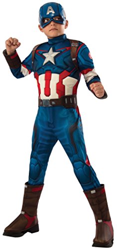 Rubies Capitán América - Disfraz deluxe, para niños, talla 8-10 años 610425-L