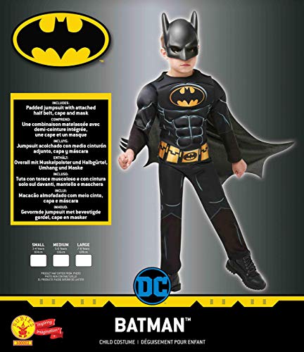 Rubies - Disfraz de Batman Deluxe para niño, 7-8 años (Rubies 300002-L)