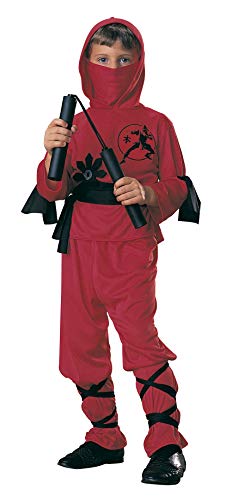 Rubie's - Disfraz de ninja para niños, color rojo, 8-10 años (12110-L)