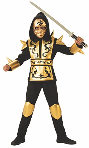 Rubies - Disfraz ninja dragon gold para niño, talla 8-10 años (Rubies 641143-L)