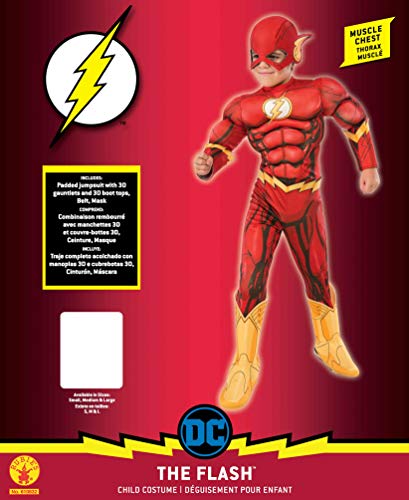 Rubies - Disfraz oficial de DC Superhero The Flash Deluxe para niños de 8 a 10 años