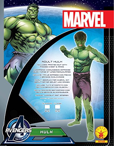 Rubie's - Disfraz oficial de Marvel Hulk Deluxe, para adulto, tamaño estándar