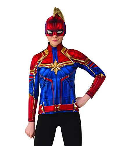 Rubies - Disfraz Oficial del Capitán Marvel Hero Kit, Camiseta y Diadema para Mujer Adulta