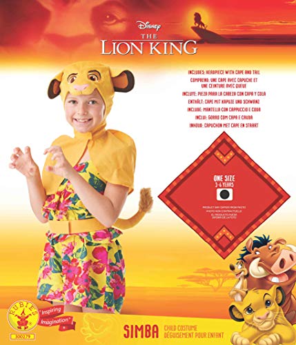 Rubies Kit oficial de Disney El Rey León, Simba el León, para niños, talla única