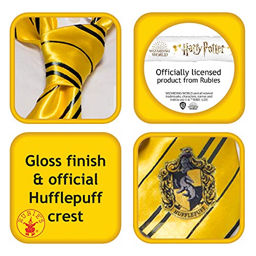 Rubies Oficial Harry Potter Hufflepuff - Corbata de lujo, accesorio para disfraz para adultos y niños, talla única para 6 años