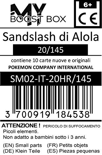 Sandslash di Alola (Salblaireau d'Alola) 20/145 Holo Reverse - #myboost X Sole E Luna 2 Gardiani Nascenti - Coffret de 10 Cartes Pokémon Italiennes