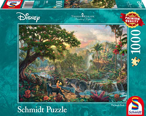 Schmidt Spiele 59473 – Thomas Kinkade, Disney Libro de la Selva, Rompecabezas, 1000 Piezas