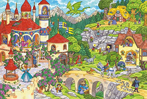 Schmidt Spiele- Puzzle Infantil (100 Piezas), diseño de Paisaje de los Hadas, Color carbón (SCH56311)