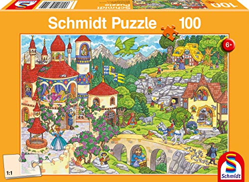 Schmidt Spiele- Puzzle Infantil (100 Piezas), diseño de Paisaje de los Hadas, Color carbón (SCH56311)