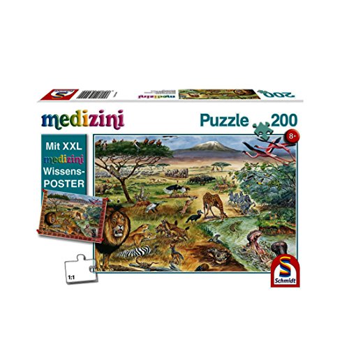 Schmidt Spiele- Puzzle Infantil de Animales en África Oriental (200 Piezas) (56292)