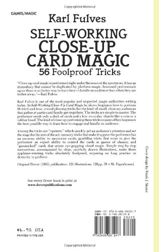 Self-Working Close-Up Card Magic: 56 Foolproof Tricks (Dover Magic Books)