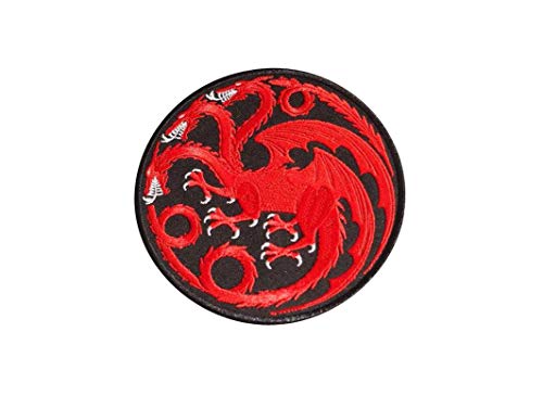 Señal roja de dragón, fantasía, el Señor de los anillos, Tolkien, magia, dragones, signos ocultos, mazmorra mágica, orks1 bordado para planchar con apliques de recuerdo