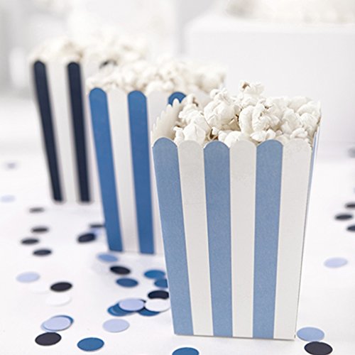 Set da 6 Box Contenitore in carta per popcorn pop corn design a strisce