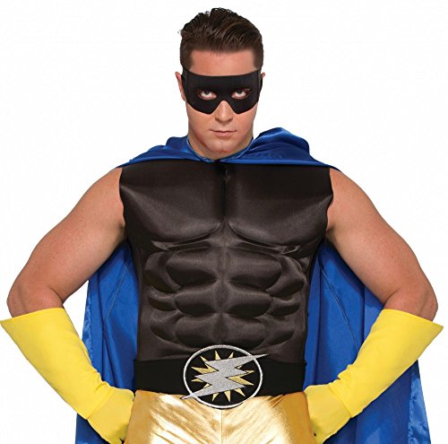 shoperama Accesorios para disfraz de Superhero, camiseta muscular, color negro