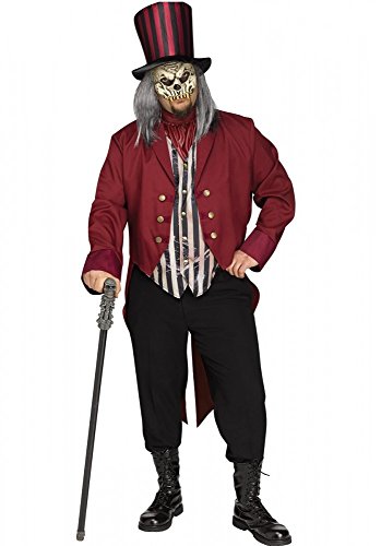 shoperama Freak Show Ring Master Mens Ringmaster Costume Creepy Horror Halloween Zombie Skeleton Dompteur