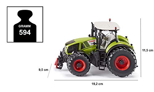 SIKU 3280, Tractor Claas Axion 950, 1:32, Cabina desmontable, Metal/Plástico, Verde