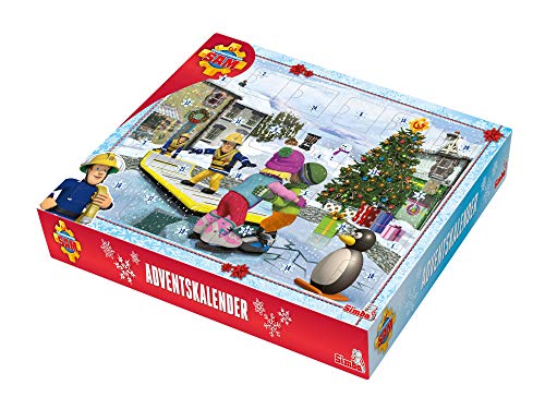 Simba- Feuerwehrmann Sam Adventskalender Calendario de Adviento 2020, 24 sorpresas, con Historia de Navidad, a Partir de 3 años, Color (109251060)