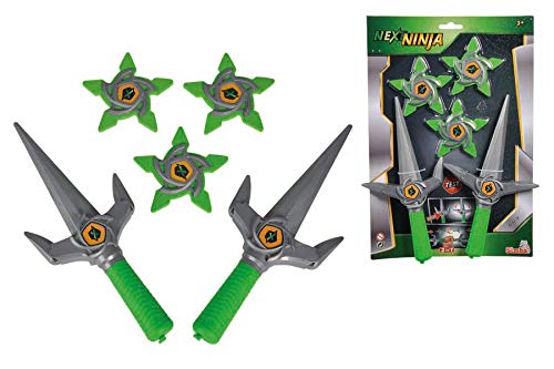 Simba Next Ninja 108042239 - Cuchillo de Juguete con Tres Estrellas de Lanzamiento, con función mecánica