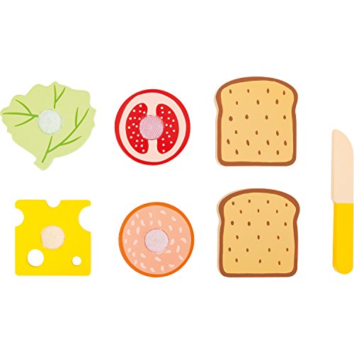 Small Foot 10889 Wooden Snack Set Sandwich Bread of Different Composition, 100% Fsc-Certified, Accessories for the Children's Kitchen Or the Grocery Store, Role-Playing Toys, from . and up