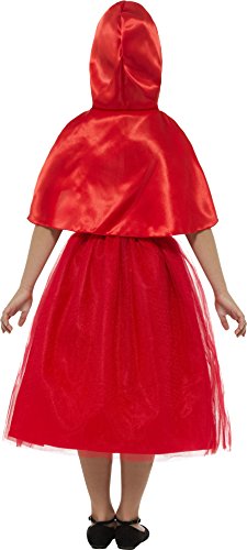 Smiffys-22496S Disfraz Deluxe de Caperucita Roja, con Vestido y Capucha, Color Rojo, S-Edad 4-6 años (Smiffy'S 22496S)