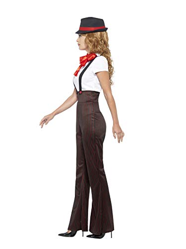 Smiffys-24635s Disfraz glamuroso de gángster, con Parte de Arriba, pantalón, fals, Color Negro y Rojo, S-EU Tamaño 36-38 (Smiffy'S 24635S)