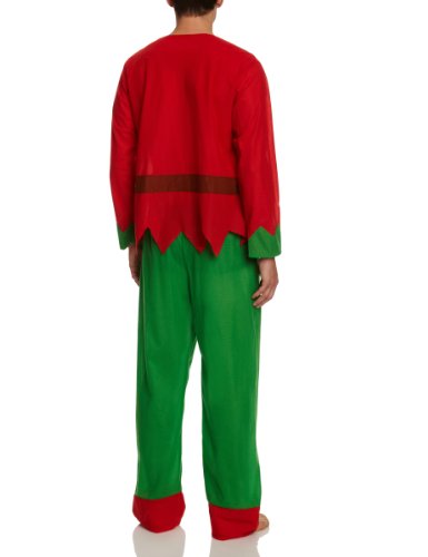 Smiffys-26025M Disfraz de Elfo, con Parte de Arriba, pantalón y Gorro, Color Rojo y Verde, M-Tamaño 38"-40" (Smiffy'S 26025M)
