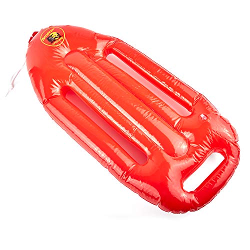 Smiffy'S- Baywatch Lifeguard Flotador Inflable De Con Correa Y Logotipo, Color rojo, 70 cm (Smiffys 38085) , color/modelo surtido