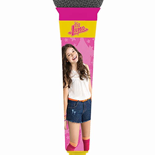 Soy Luna Micrófono con Adaptador, 100% Disney (Lexibook MIC100SL), color rosa/amarillo