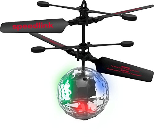 Speedlink RC Flying Ball Helicopter flight Drohnen Balance Game – Drone Control Game Set (Colourful Light with 4 LEDs – Depth Detection Infrared Sensor/Multi Coloured